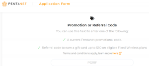 Get your $50 Flexi eGift Card from Pentanet